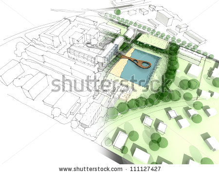 Stock Photo Illustration Of An Idea And Implementation Of Urban Design 111127427